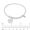 Thumbnail Image 2 of Chrysalis Cubic Zirconia "N" Initial Charm Adjustable Bangle in White Brass