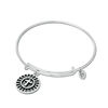Thumbnail Image 1 of Chrysalis Cross Charm Adjustable Bangle in White Brass