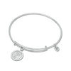 Thumbnail Image 1 of Chrysalis Cubic Zirconia "P" Initial Charm Adjustable Bangle in White Brass