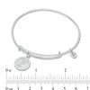 Thumbnail Image 2 of Chrysalis Cubic Zirconia "P" Initial Charm Adjustable Bangle in White Brass