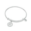 Thumbnail Image 0 of Chrysalis Cubic Zirconia "R" Initial Charm Adjustable Bangle in White Brass