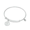 Thumbnail Image 1 of Chrysalis Cubic Zirconia "S" Initial Charm Adjustable Bangle in White Brass
