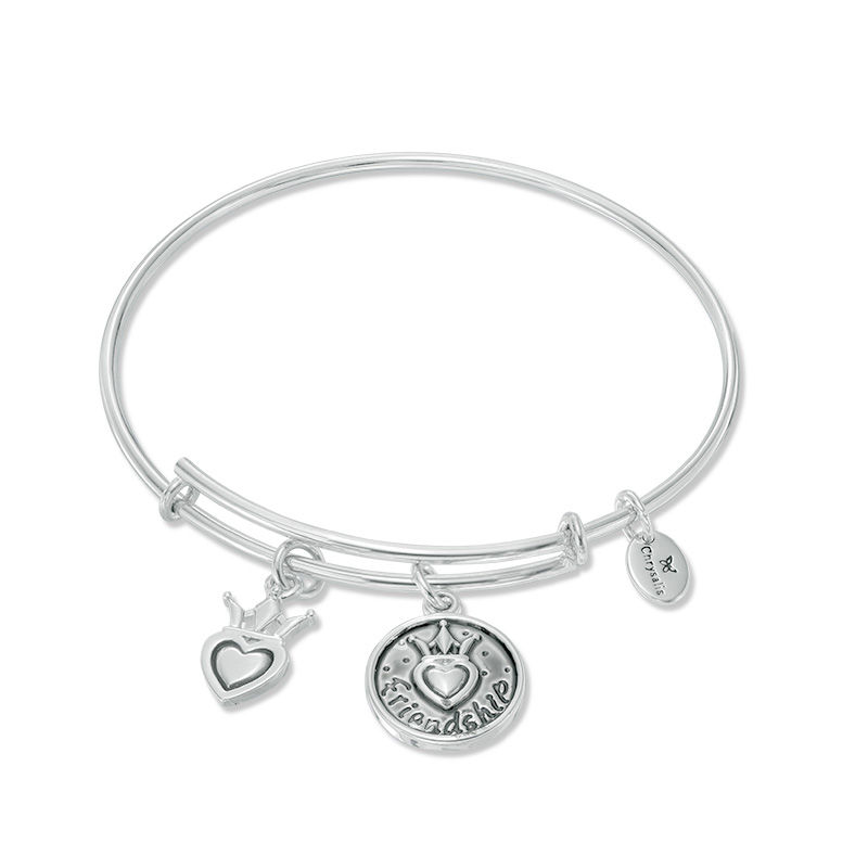 Chrysalis Friendship Charms Adjustable Bangle in White Brass