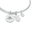 Thumbnail Image 2 of Chrysalis "Friendship" Charms Adjustable Bangle in White Brass