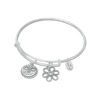 Thumbnail Image 1 of Chrysalis "Sister" Charms Adjustable Bangle in White Brass