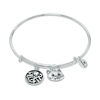 Thumbnail Image 0 of Chrysalis "I Love Cat" Charms Adjustable Bangle in White Brass