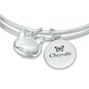 Thumbnail Image 1 of Chrysalis "I Love Cat" Charms Adjustable Bangle in White Brass