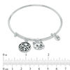 Thumbnail Image 2 of Chrysalis "I Love Cat" Charms Adjustable Bangle in White Brass