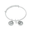 Thumbnail Image 1 of Chrysalis "Creativity" Charms Adjustable Bangle in White Brass