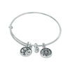 Thumbnail Image 1 of Chrysalis "Strength" Charms Adjustable Bangle in White Brass