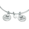 Thumbnail Image 2 of Chrysalis "Strength" Charms Adjustable Bangle in White Brass