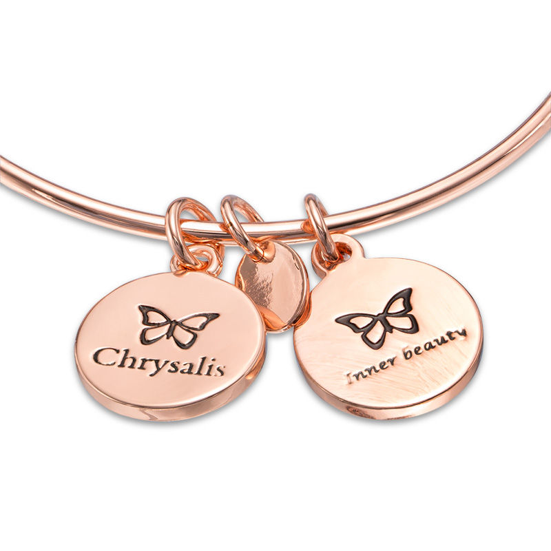 Main Image 2 of Chrysalis "Inner Beauty" Charms Adjustable Bangle in Rose-Tone Brass