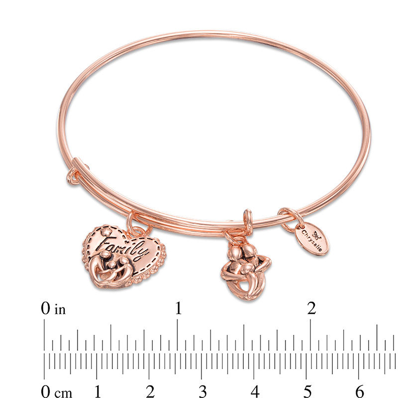 Main Image 3 of Chrysalis "Family" Charms Adjustable Bangle in Rose-Tone Brass