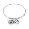 Thumbnail Image 1 of Chrysalis Cubic Zirconia "Good Luck" Charms Adjustable Bangle in White Brass