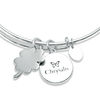 Thumbnail Image 2 of Chrysalis Cubic Zirconia "Good Luck" Charms Adjustable Bangle in White Brass