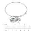 Thumbnail Image 4 of Chrysalis Cubic Zirconia "Good Luck" Charms Adjustable Bangle in White Brass