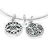 Thumbnail Image 3 of Chrysalis "Protection" Charms Adjustable Bangle in White Brass
