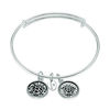 Thumbnail Image 1 of Chrysalis "Serenity" Charms Adjustable Bangle in White Brass