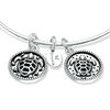Thumbnail Image 3 of Chrysalis "Serenity" Charms Adjustable Bangle in White Brass
