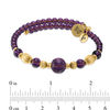 Thumbnail Image 2 of Chrysalis Purple Glass and Brass Bead Alternating Adjustable Bangle in Brass