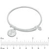 Thumbnail Image 2 of Chrysalis Cubic Zirconia "T" Initial Charm Adjustable Bangle in White Brass