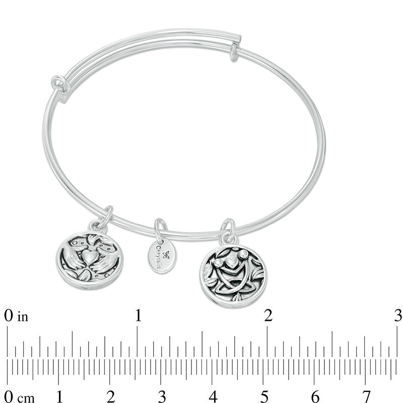 Main Image 3 of Chrysalis "Friendship" Charms Adjustable Bangle in White Brass