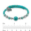 Thumbnail Image 2 of Chrysalis Turquoise and Silver-Tone Bead Adjustable Bangle in Brass