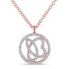 Thumbnail Image 0 of Julianna B™ 0.32 CT. T.W. Diamond Cursive "JB" Circle Pendant in 14K Rose Gold