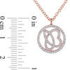 Thumbnail Image 3 of Julianna B™ 0.32 CT. T.W. Diamond Cursive "JB" Circle Pendant in 14K Rose Gold