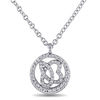 Thumbnail Image 0 of Julianna B™ 0.25 CT. T.W. Diamond Cursive "JB" Circle Pendant in 14K White Gold