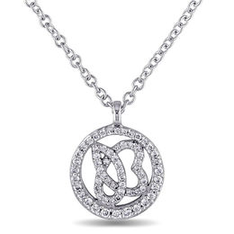 Julianna B™ 0.25 CT. T.W. Diamond Cursive "JB" Circle Pendant in 14K White Gold