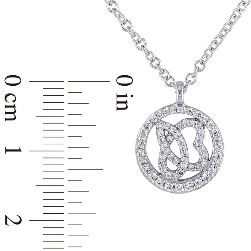 Main Image 4 of Julianna B™ 0.25 CT. T.W. Diamond Cursive "JB" Circle Pendant in 14K White Gold