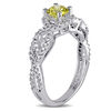 Thumbnail Image 2 of 0.76 CT. T.W. Enhanced Yellow and White Diamond Frame Twist Engagement Ring in 10K White Gold