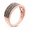 Thumbnail Image 1 of 0.45 CT. T.W. Black Diamond Three Row Band in 10K Rose Gold