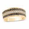 Thumbnail Image 0 of 0.45 CT. T.W. Enhanced Black and White Diamond Three Row Band in 10K Gold