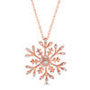 Thumbnail Image 1 of 0.15 CT. T.W. Diamond Snowflake Pendant in 10K Rose Gold