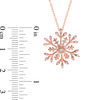 Thumbnail Image 2 of 0.15 CT. T.W. Diamond Snowflake Pendant in 10K Rose Gold