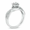 Thumbnail Image 2 of 0.23 CT. T.W. Diamond Swirl Twist Shank Promise Ring in Sterling Silver