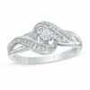 Thumbnail Image 0 of 0.15 CT. T.W. Diamond Swirl Bypass Promise Ring in 10K White Gold