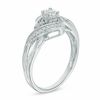 Thumbnail Image 1 of 0.15 CT. T.W. Diamond Swirl Bypass Promise Ring in 10K White Gold