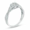 Thumbnail Image 2 of 0.09 CT. T.W. Diamond Cushion Frame Twist Promise Ring in 10K White Gold