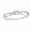 Thumbnail Image 0 of 0.15 CT. T.W. Diamond with Tri-Sides Promise Ring in 10K White Gold