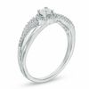 Thumbnail Image 2 of 0.11 CT. T.W. Diamond Wave Promise Ring in 10K White Gold