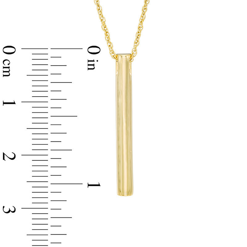 Linear Bar Pendant in 10K Gold