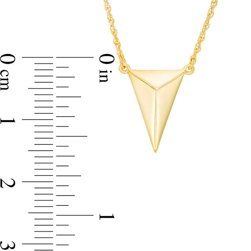 Elongated Triangle Necklace in 10K Gold