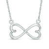 Thumbnail Image 1 of Sideways Heart-Shaped Infinity Necklace in 10K White Gold