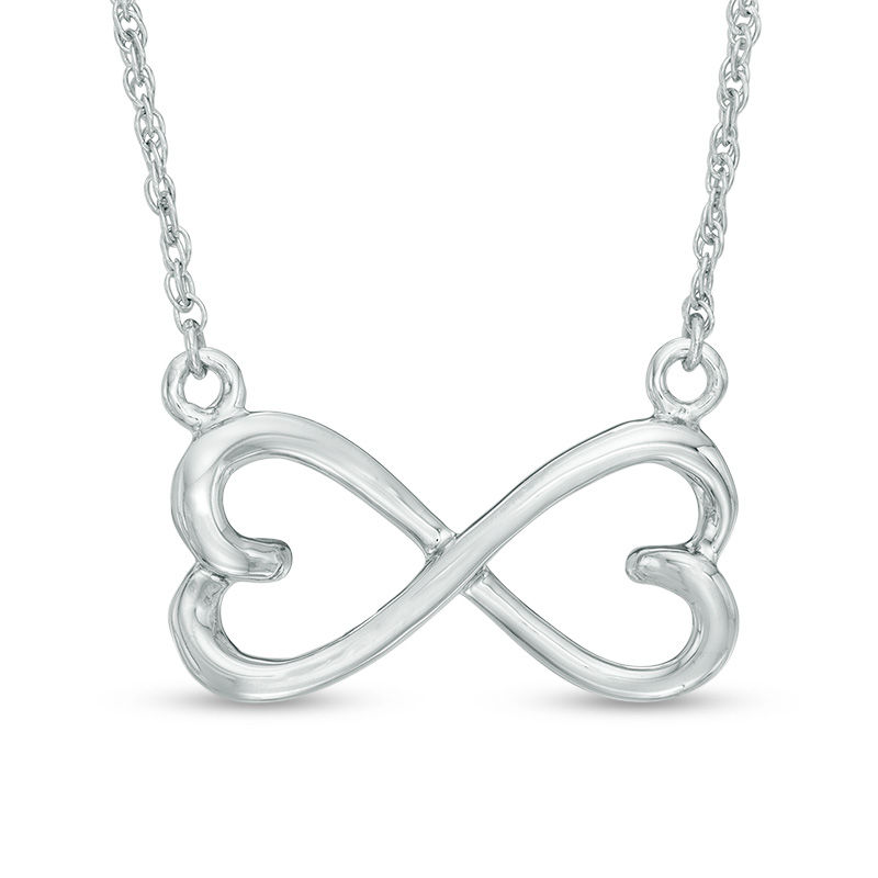 Sideways Heart-Shaped Infinity Necklace in 10K White Gold|Peoples Jewellers