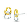 Thumbnail Image 0 of Entwined Double Heart Stud Earrings in 10K Two-Tone Gold