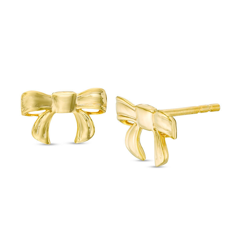 Bow Stud Earrings in 10K Gold