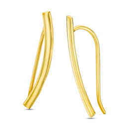 Curved Crawler Earrings in 10K Gold